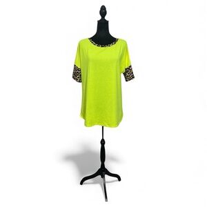 Vibrant Lime Leopard Accent Women's Tee